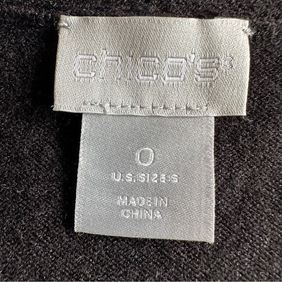 Chico’s Sweater Cashmere Blend Embellished Black Chico's 0 US Small Classic - Picture 6 of 11